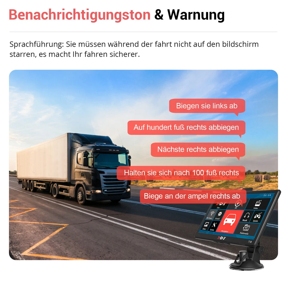 XGODY 7 Zoll Bluetooth GPS Navi Navigationsgerät Auto PKW LKW Navigation AV-IN - Bild 2 von 4