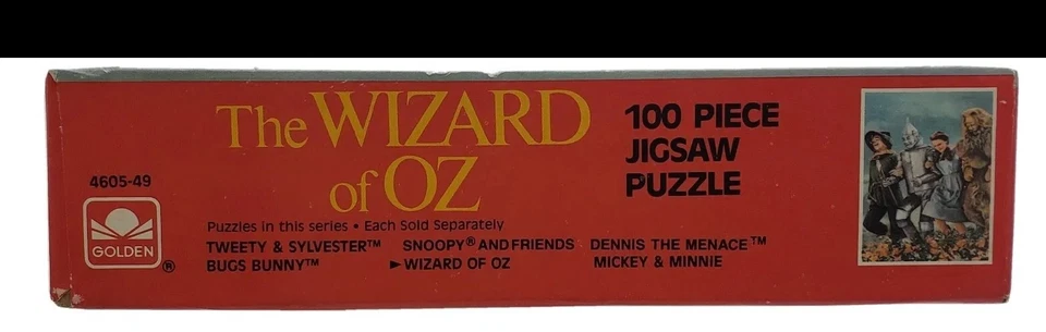 Rompecabezas dorado Mago de Oz 1988 No. 4605-49 nuevo precintado 100 piezas vintage Foto 3 de 4