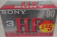 3 Pack Sony Audio Cassette High Fidelity 90 Minute Tapes Designed For Music