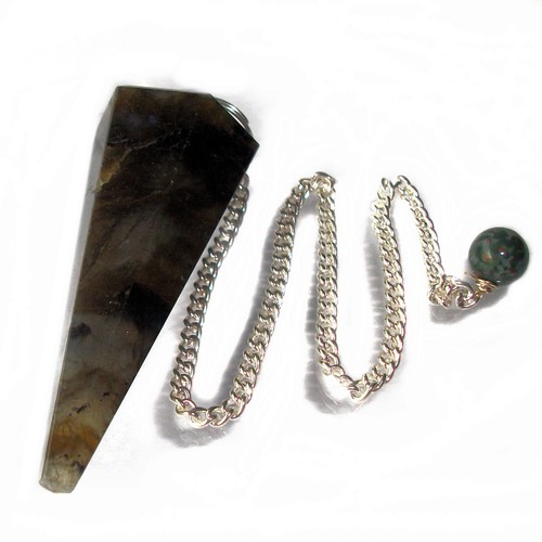 Labradorite Point Dowsing Pendulum Crystal Dream Recall Reduce Stress & Anxiety - Picture 5 of 6