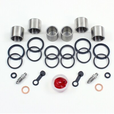 Brake Caliper Seal+Stainless Stl Piston Kit for 1998-99 Kawasaki