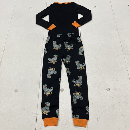 Black & Orange Halloween Dino Print Long Sleeve Pajama Set Boys Size 5T - Picture 3 of 7
