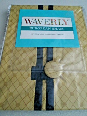 NEW $55 Waverly Rhapsody Jewel 26'' x 26'' Euro Pillow Sham Blue & Gold-Buy More 