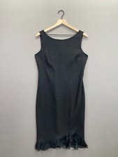Talbots Womens Black Dress Scoop Neck Sleeveless Ruffles Size 8