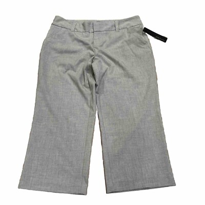 Daisy Fuentes Pants Womens 10 Gray Mid Rise Dress Pants NWT Capri Inseam 19 