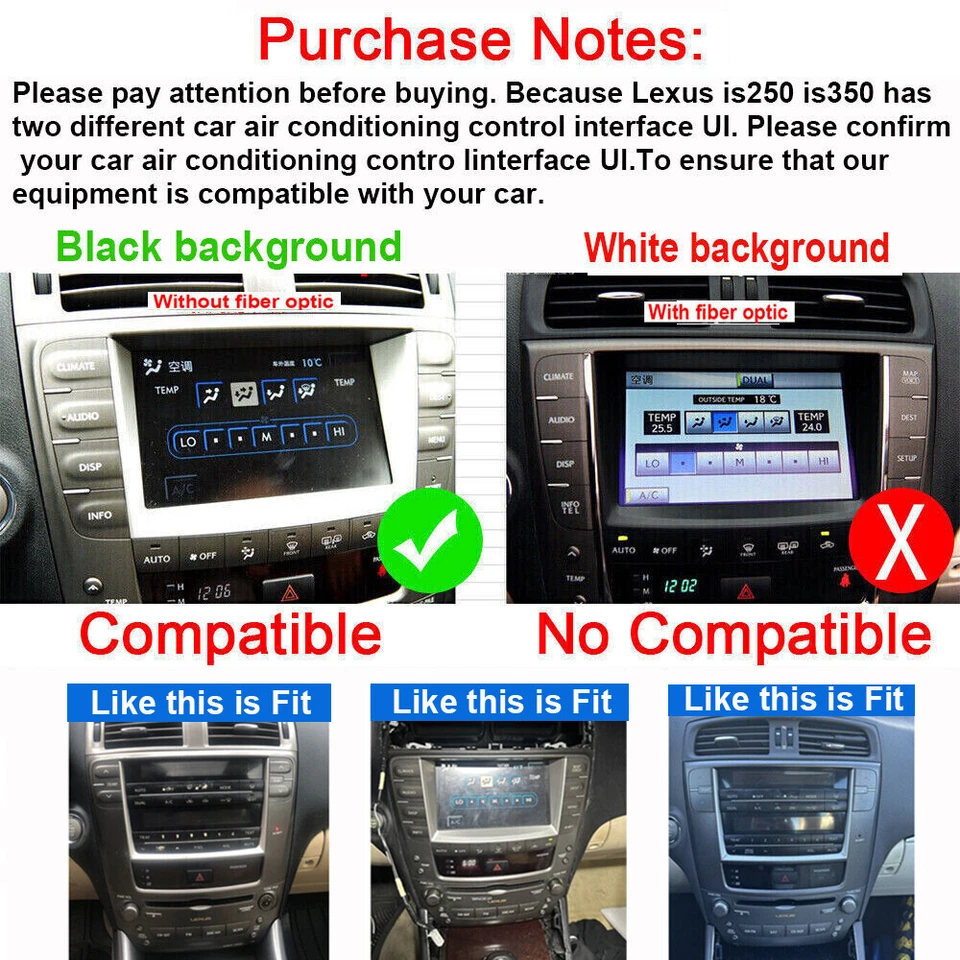 For Lexus IS250 IS350 2006-2012 Apple CarPlay Android AUTO Car Stereo Radio GPS Foto 3 de 4