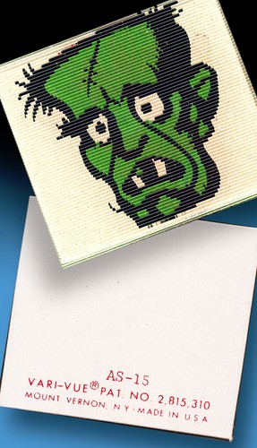 42 VARI VUE LENTICULARES MONSTRUO HORROR RARO FRANKENSTEIN AÑOS 60 RARO HOJA SIN CORTAR - Imagen 2 de 5