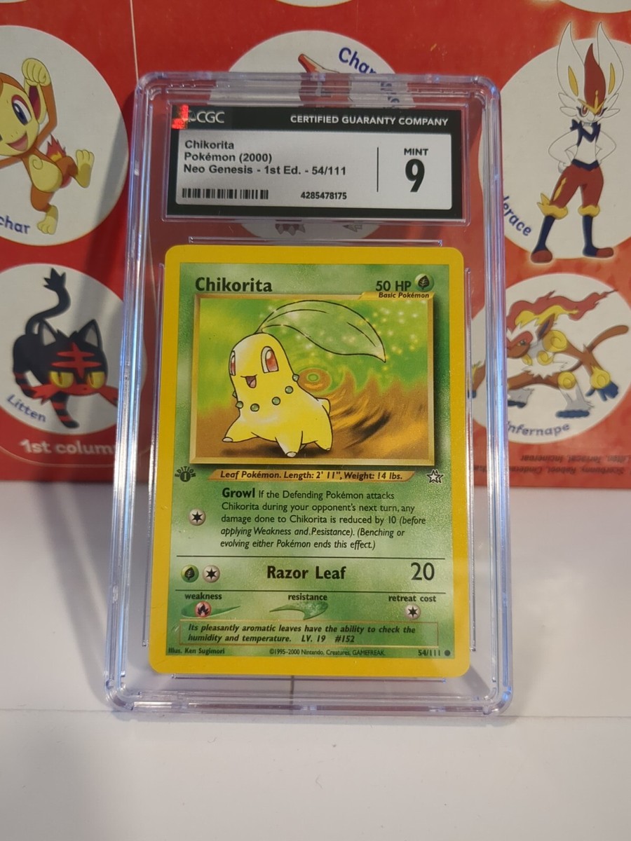 2000 Pokemon 1st Edition Neo Genesis Chikorita 54/111 CGC 9 PSA