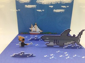 Jaws The Movie Nintendo NES Shadow Box Diorama Cube LJN Steven Spielberg