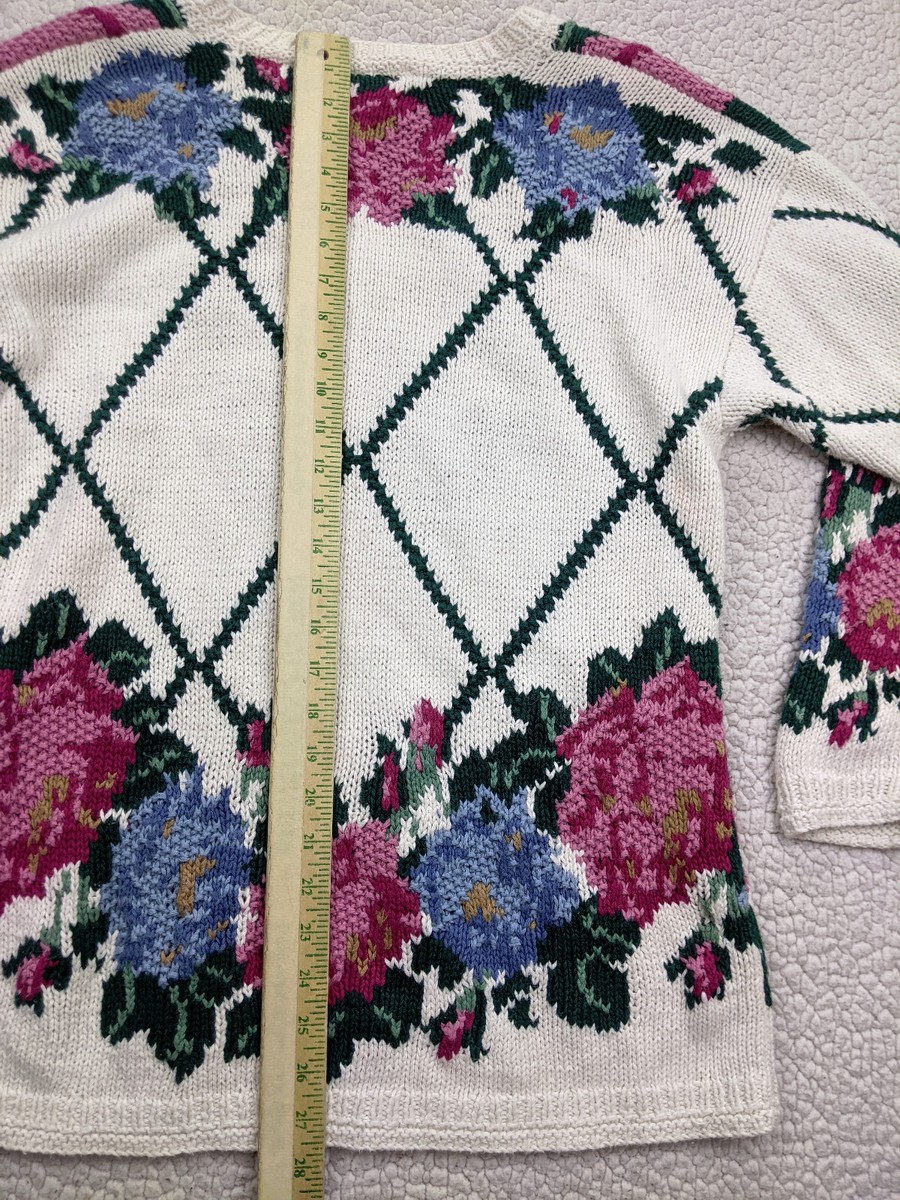 Peck Peck Handknit Prangles Womens S White Flower Cable Knit