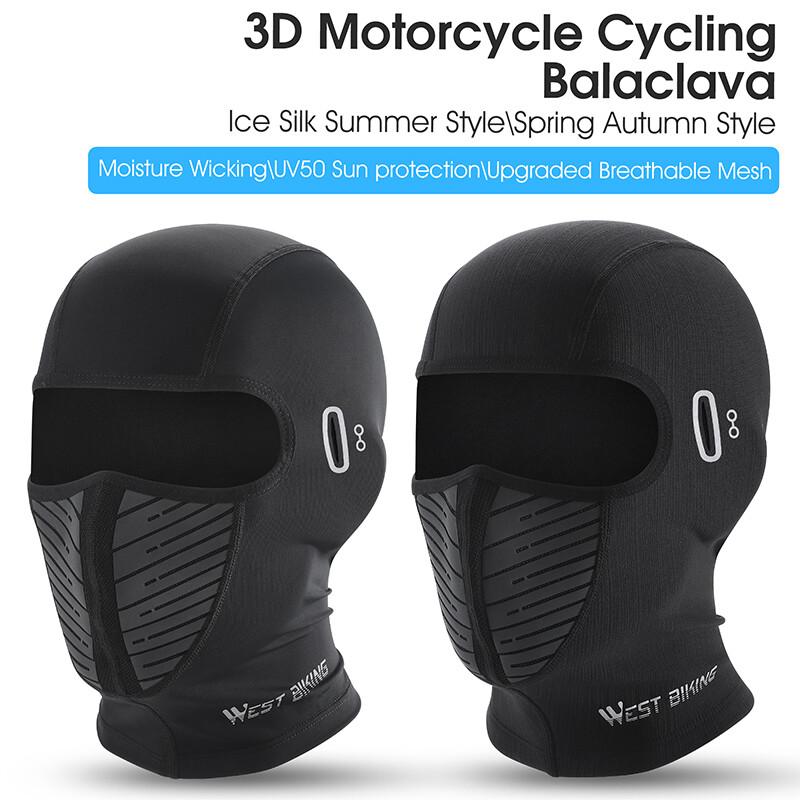 Cappellino Ciclismo Sotto Casco Moto Balaclava Maschera Viso Copricapo Sportivo Nero