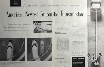 1953 Chrysler Corporation Power Flite Newest Automatic Transmission VTG Print Ad