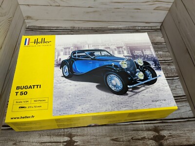 Heller Bugatti T50 Plastic Classic Car Model Kit 1:24 Scale