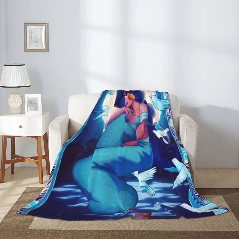 Disney Mickey Halloween Flannel Blanket Kawaii Spooky Cute Lightweight Throw