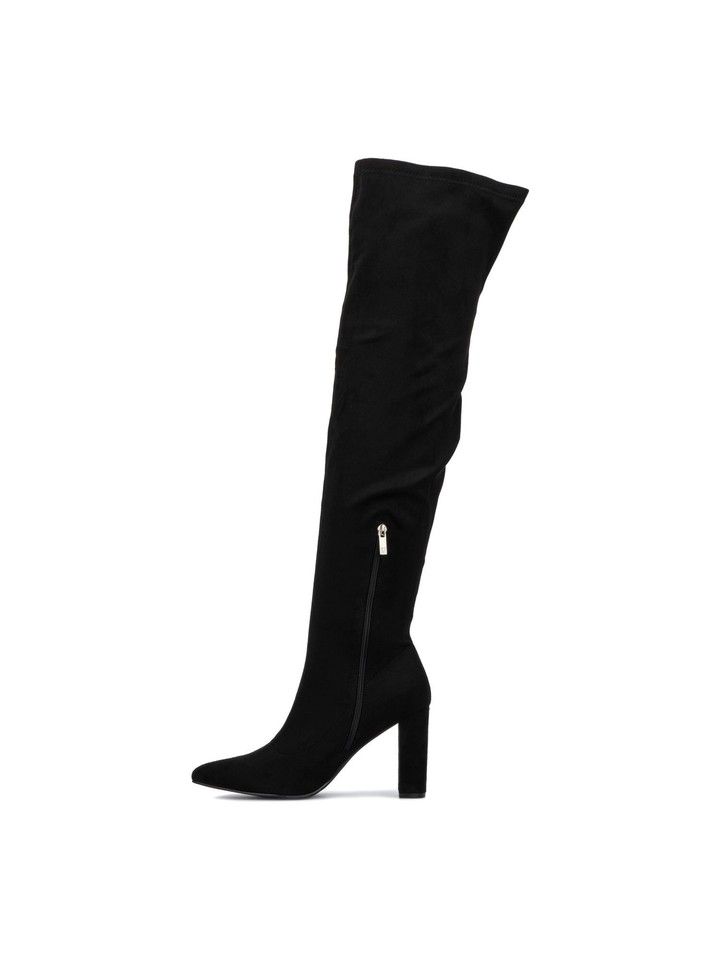 NEW YORK & CO Womens Black Monia Pointed Toe Block Heel Heeled Boots 8.