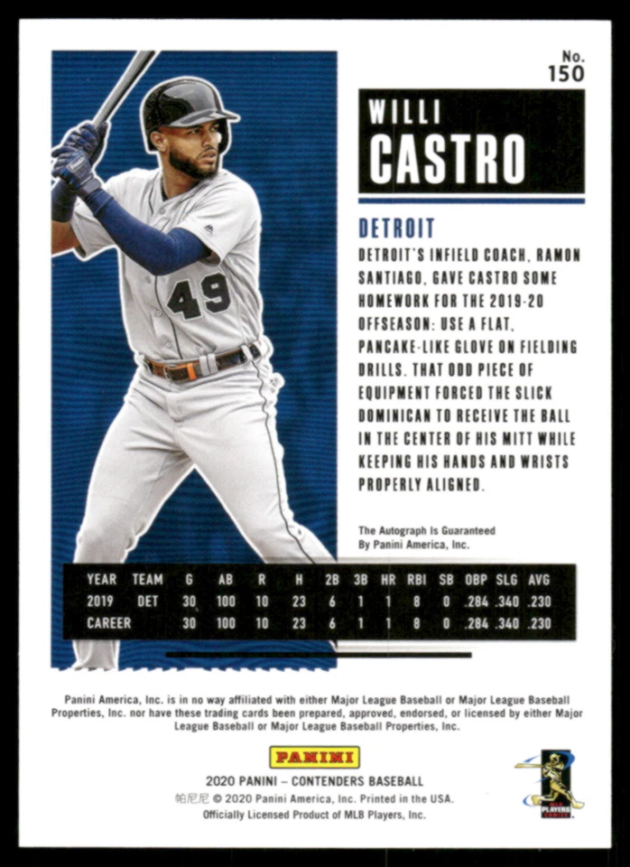 2020 Panini Contenders #150 Willi Castro Autograph - Image 2 of 2