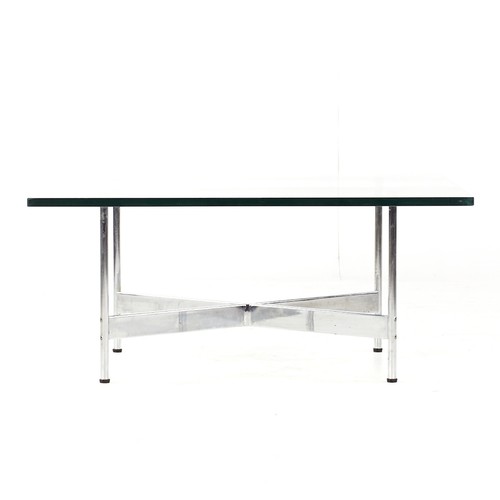 Laverne International Mid Century Chrome and Glass Coffee Table - Picture 2 of 8