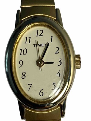 Timex N4 Quartz Analog Gold Tone Easy ReaderElastic Strap Women s Watch New Batt