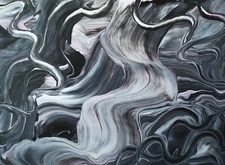 Acrylic Abstract Painting - Paint Pour fluid art 20 x 16