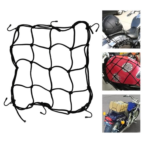 Flexible Cargo Net Motorcycle Motorbike Bicycle Helmet Mesh Luggage Black Cord