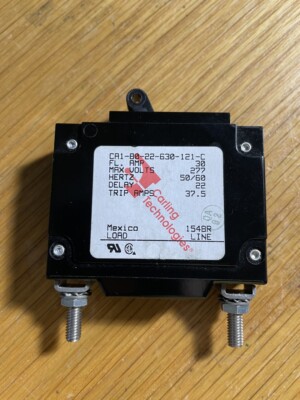 Carlington Tech 30 A Circuit breaker, CR1-B0-22-630-121-C, 50/60 hz, 277 Vmax