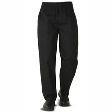 BLACK Chef pant XS-7XL Elasticated Waist and Pull Cord Professional Chef Pant UK
