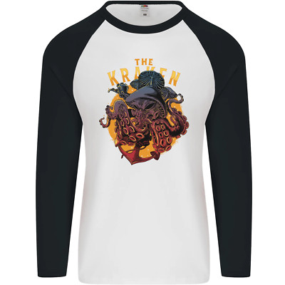 The Kraken Octopus Cthulhu Scuba Tauchen Herren L/S Baseball Maglietta