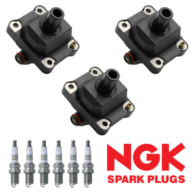 3 Ignition Coil + 6 NGK Platinum Spark Plug for Mercedes-Benz SL320 3.2L UF137