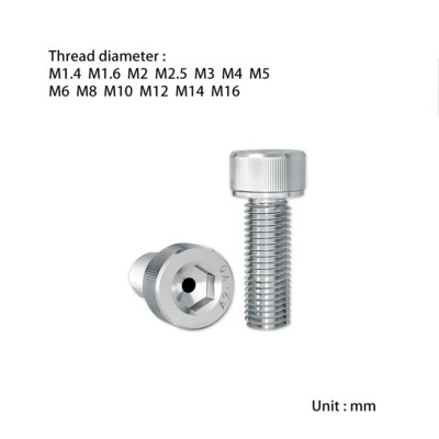 M5 M6 M8 M10 M12 M14 M16 SUS304 Cylindrical head hexagon socket hollow screws