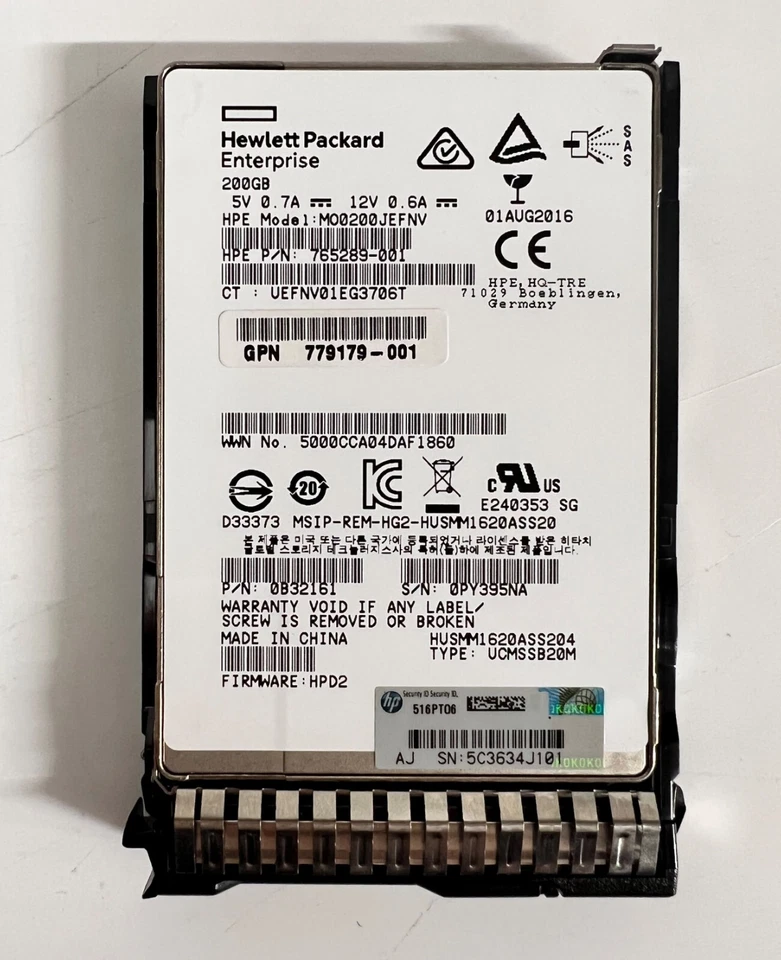 HP 200GB 12G 779164-B21 SAS Mainstream Endurance SFF 2.5" ENT SC H2 SSD - Image 2 of 4