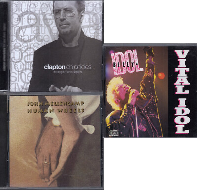 Lot Of 3 Male Vocalist CDs - Eric Clapton (BEST), John Mellencamp, Billy Idol