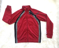 VINTAGE PUMA Red  Gray Full Zip Track Jacket  EMBROIDERED LOGO- Men's size M