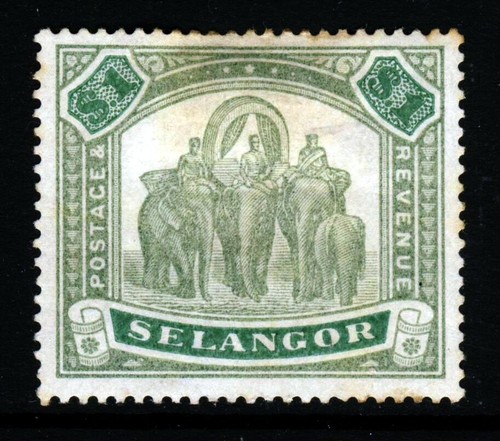 SELANGOR MALAYSIA 1895 $1 Green & Yellow-Green SG 61 VFU - 第 1/2 張圖片