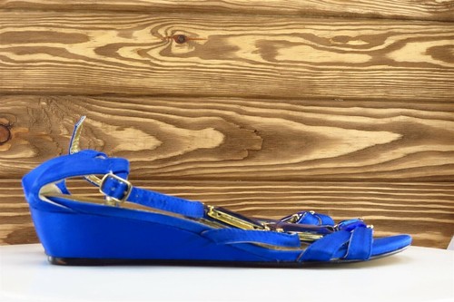 Sandalias sintéticas para mujer MIA talla 7,5 M azul gladiador - Imagen 4 de 7