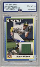 2025 Topps Series 2 1990 Topps Baseball Relic Jacob Wilson Patch Auto PSA 10