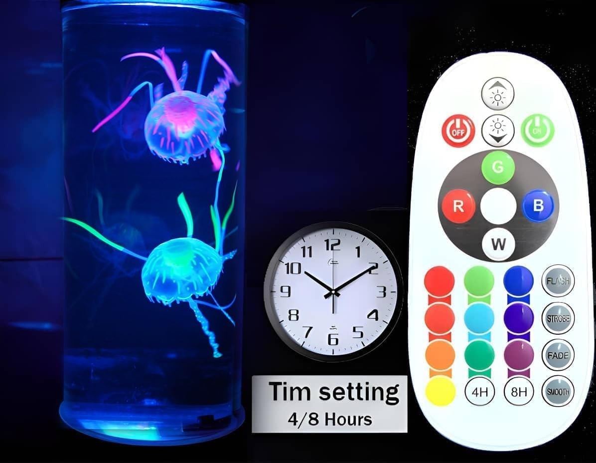 Large Jellyfish Lamp Gifts for Kids Adults Electric Fantasy Tank Aquarium Nig...