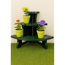 3 Tier Corner Plant Stand Outdoor Garden Shelving Unit Flower Pot Display Rack