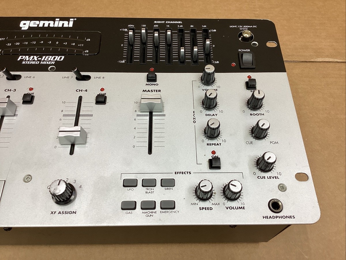 Gemini PMX-1800 Gemini Stereo Pre-Amp Mixer Sound Effect EQ Echo