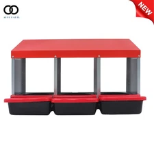 3 Hole Laying Eggs Chicken Coop Hen Nest Box Metal Chicken Nesting Boxes