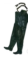 WENZEL Rubber Chest Waders Universal Size LARGE GREEN Size 10 w/ Suspenders