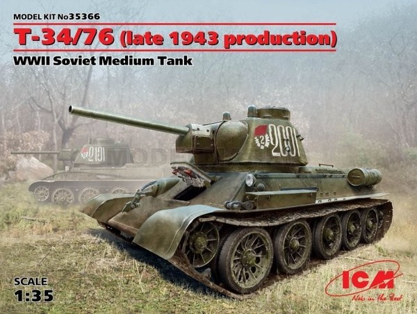 Icm 35366 1/35 T-34/76 (SpäTe Produktion 1943) Wwii Sowjetischer Panzerbausatz-image