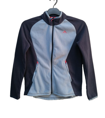 Quechua Jungen blau Fleece Sweatshirt 12-13 Jahre durchgehender Reißverschluss