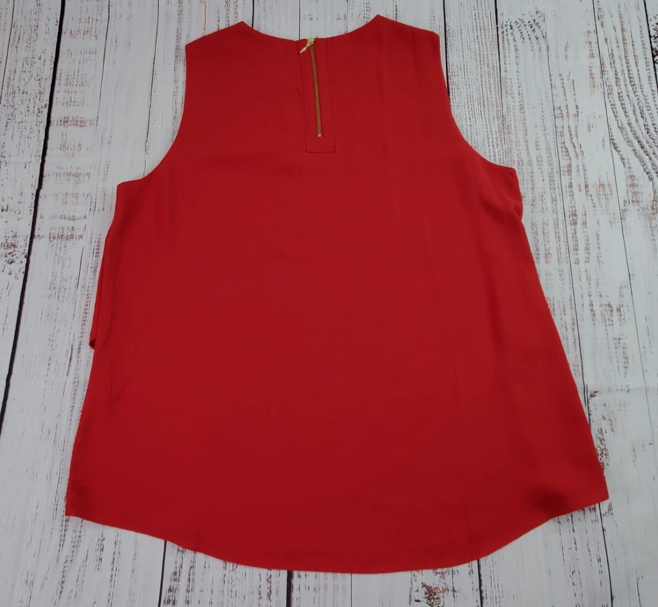 Camiseta sin mangas Chicos de moda para mujer 3 capas clásicas rojas jade cremallera trasera fiesta navideña Foto 3 de 4