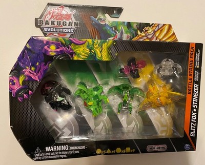 BAKUGAN EVOLUTIONS Battle Strike Pack True Metal Blitz Fox Stingzer Set NIB RARE