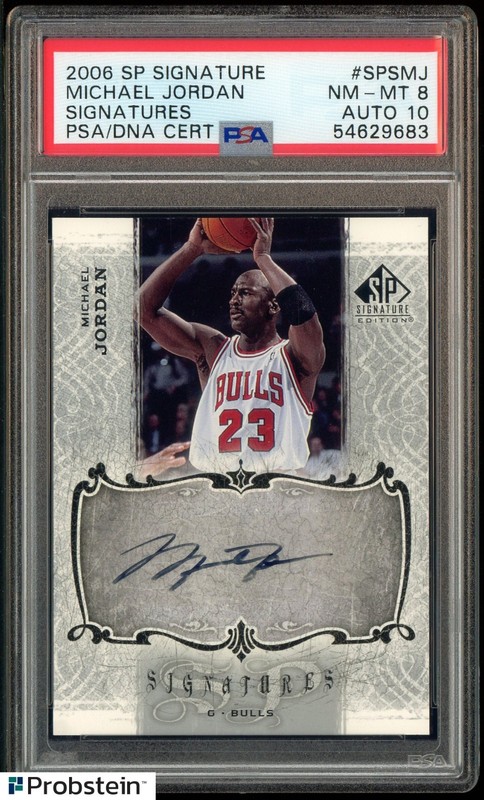 2006-07 SP Signature Michael Jordan Chicago Bulls HOF PSA 8 PSA/DNA 10 AUTO