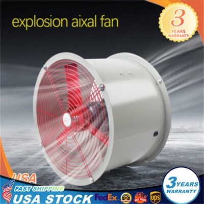 16'' Pipe Spray Booth Paint Fumes Exhaust Fan Explosionproof Axial Fan Cylinder