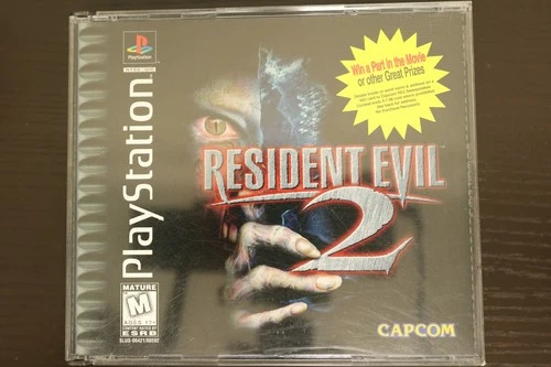 Resident Evil 2 PS1 Complete CIB 2 Discs Black Label Tested Working
