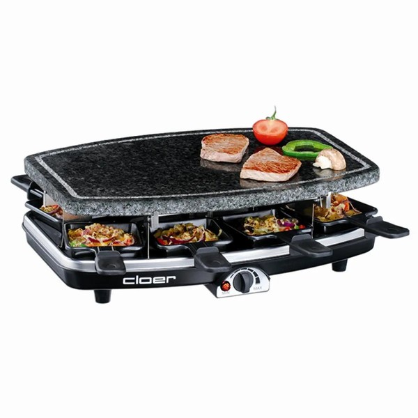 Raclette Grill Naturstein 8 PfäNnchen 1100W Schwarz Antihaft 6430-image