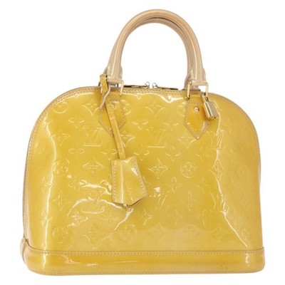 LOUIS VUITTON Monogram Vernis Alma PM Hand Bag Citrin M90101 LV Auth ep12726