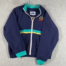 Vintage Starbus Jacket Mens Large Blue Windbreaker Americas Cup Red Star 90s